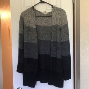 Gray Color-block Cardigan